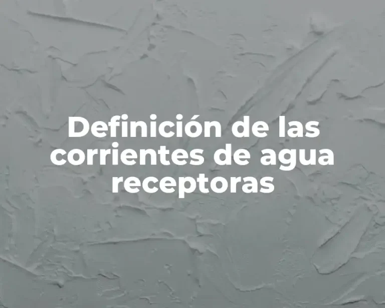 Definición de las corrientes de agua receptoras