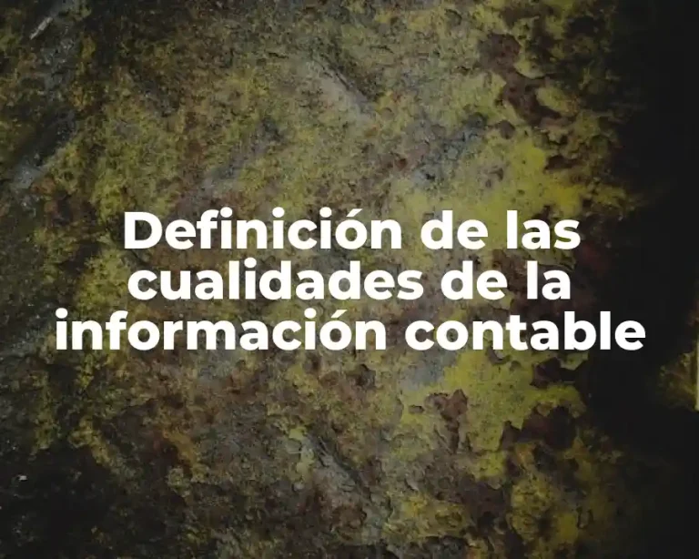 Definición de las cualidades de la información contable
