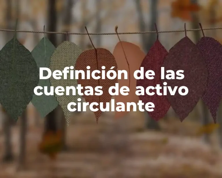 Definición de las cuentas de activo circulante