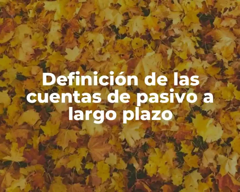 Definición de las cuentas de pasivo a largo plazo