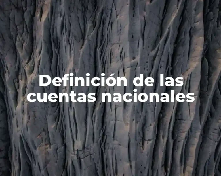 Definición de las cuentas nacionales