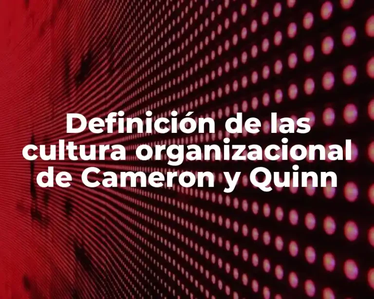 Definición de las cultura organizacional de Cameron y Quinn