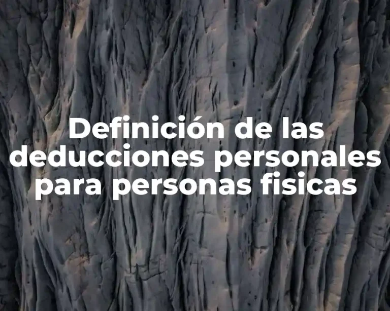 Definición de las deducciones personales para personas fisicas