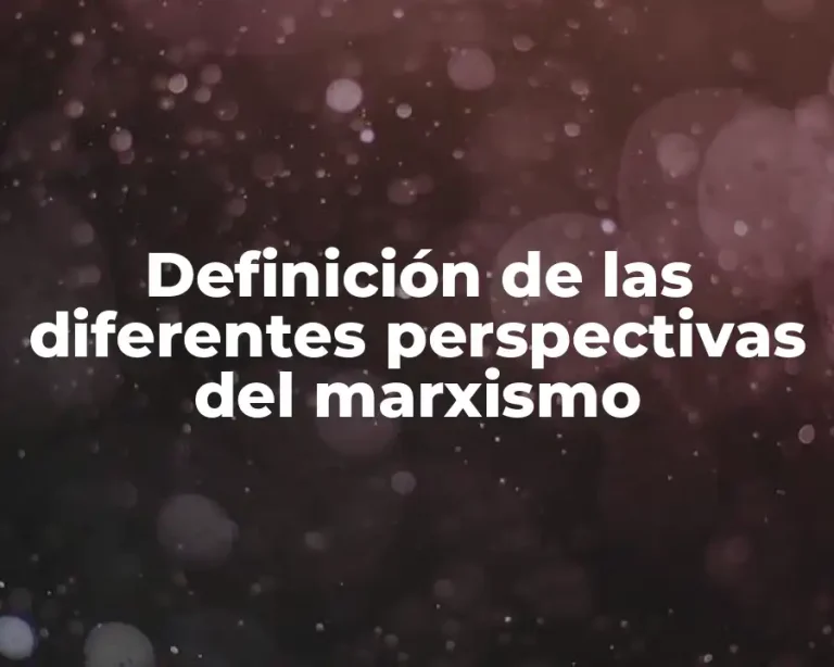 Definición de las diferentes perspectivas del marxismo