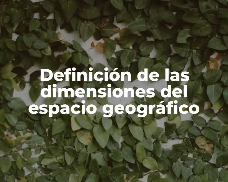 Definición de las dimensiones del espacio geográfico
