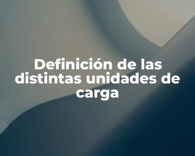 Definición de las distintas unidades de carga