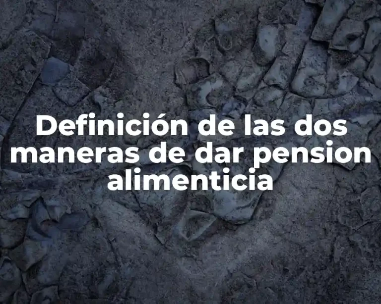 Definición de las dos maneras de dar pension alimenticia