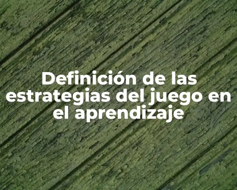 Definición de las estrategias del juego en el aprendizaje