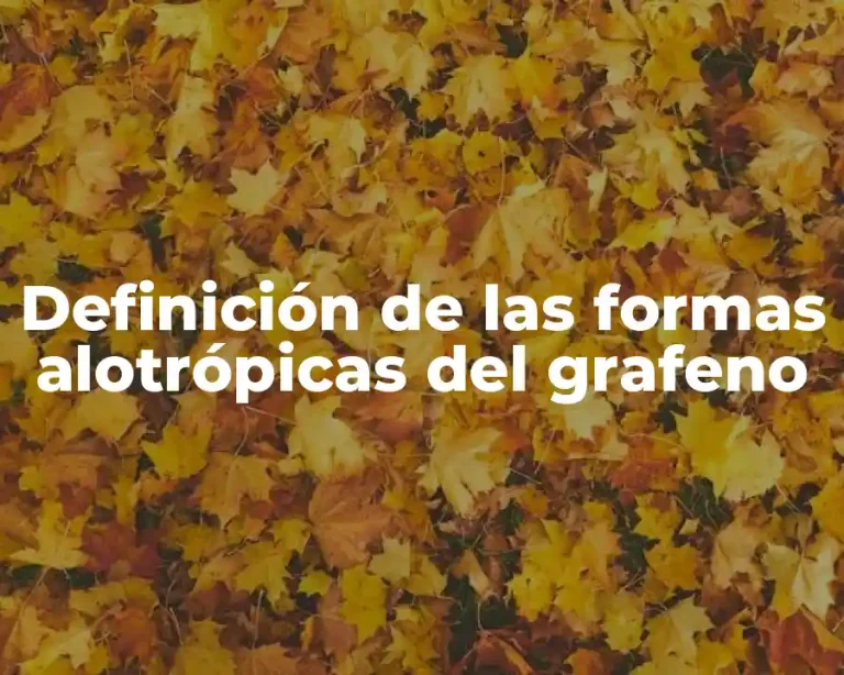 Definición de las formas alotrópicas del grafeno