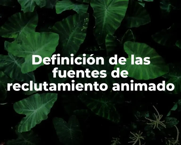 Definición de las fuentes de reclutamiento animado