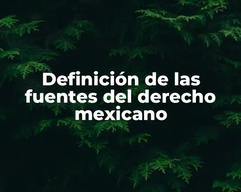 Definición de las fuentes del derecho mexicano