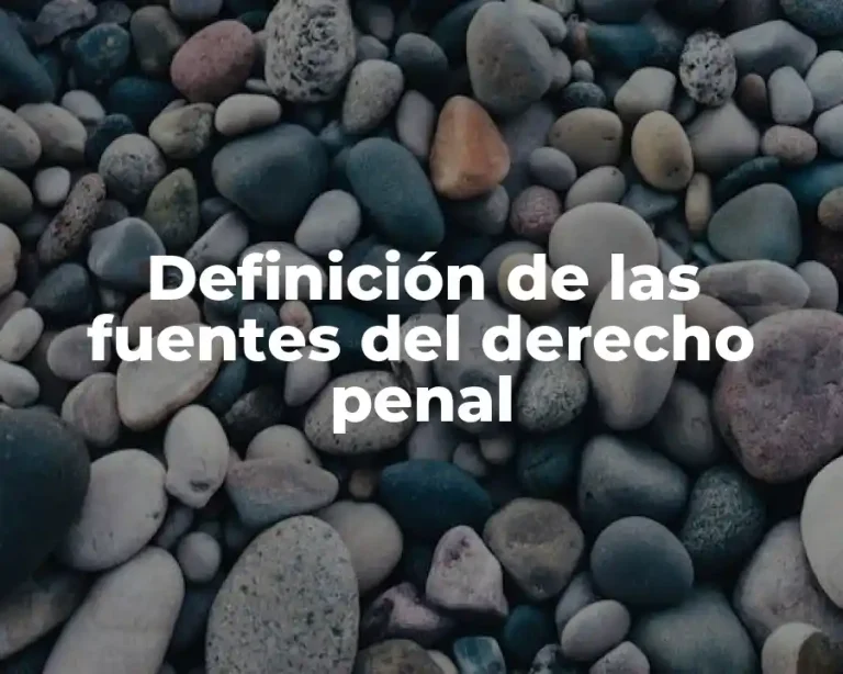 Definición de las fuentes del derecho penal