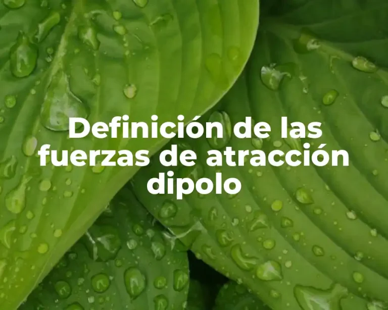 Definición de las fuerzas de atracción dipolo