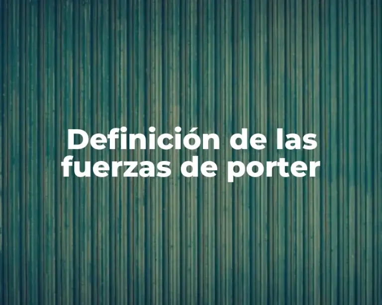 Definición de las fuerzas de porter