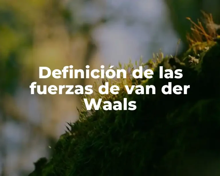 Definición de las fuerzas de van der Waals
