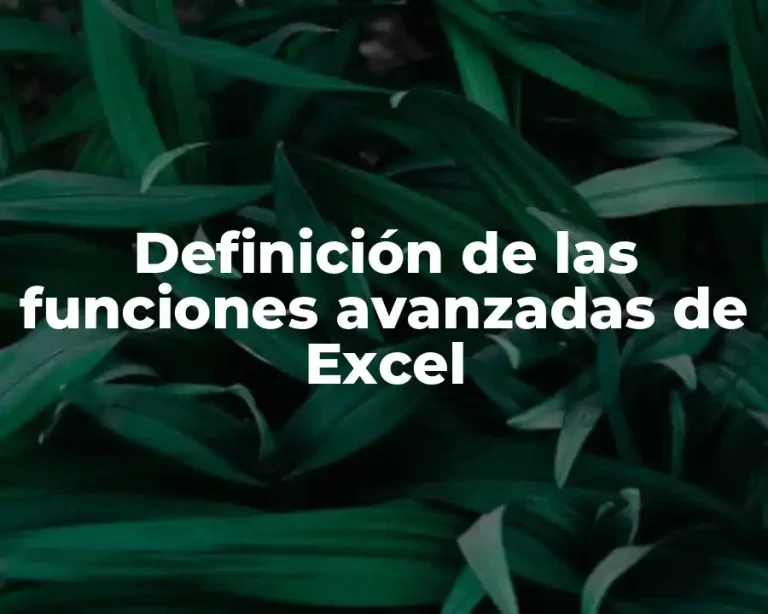 Definición de las funciones avanzadas de Excel