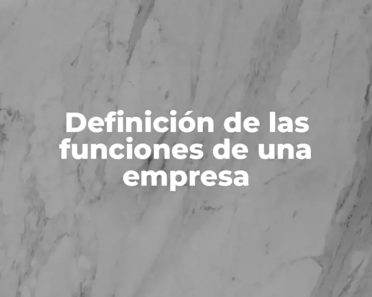 Definición de las funciones de una empresa