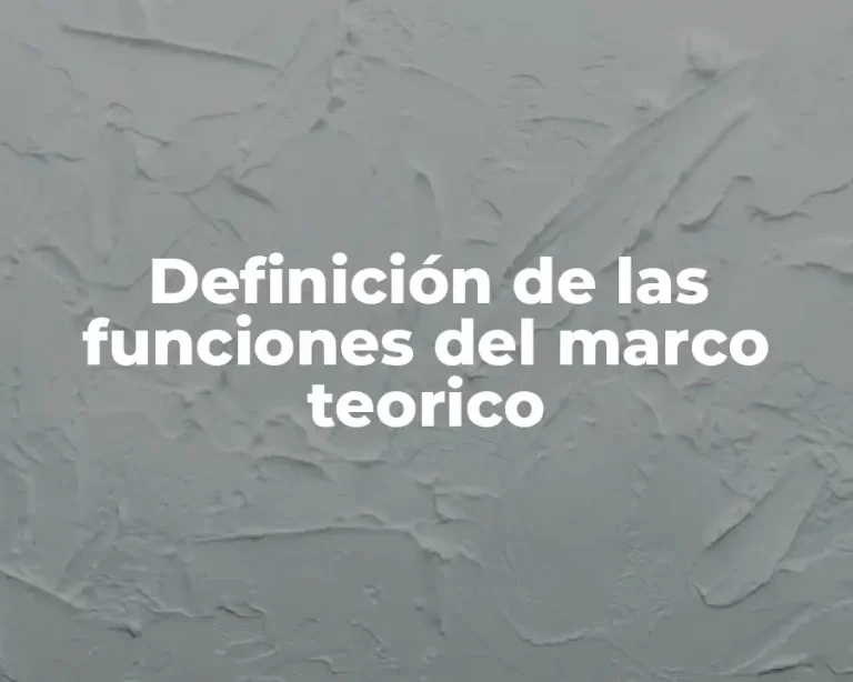Definición de las funciones del marco teorico