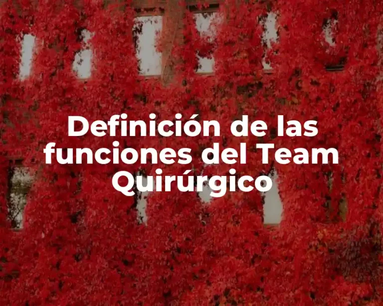 Definición de las funciones del Team Quirúrgico