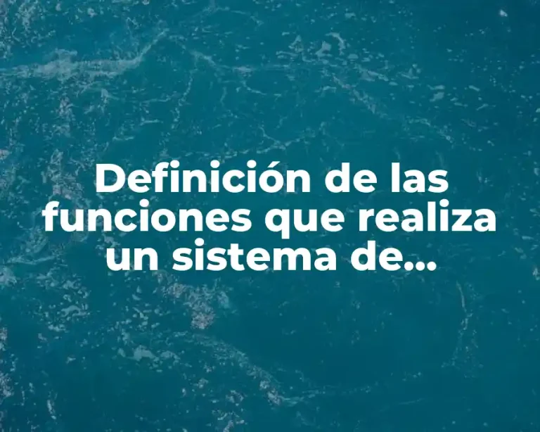 Definición de las funciones que realiza un sistema de información