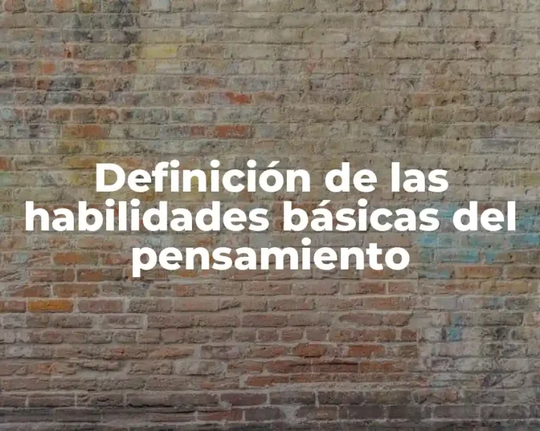 Definición de las habilidades básicas del pensamiento