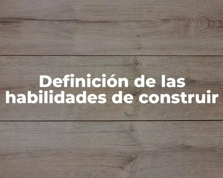 Definición de las habilidades de construir