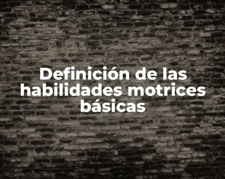 Definición de las habilidades motrices básicas