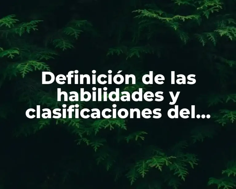 Definición de las habilidades y clasificaciones del trabajador