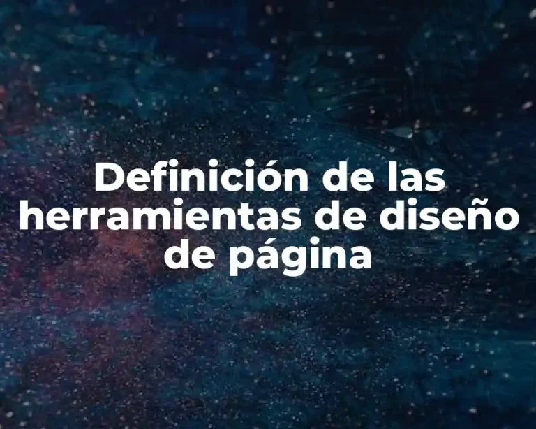 Definición de las herramientas de diseño de página