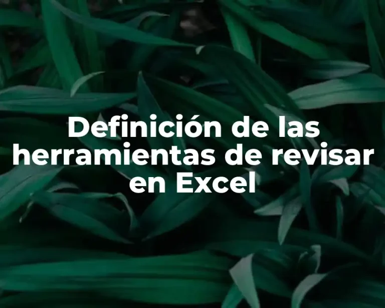 Definición de las herramientas de revisar en Excel