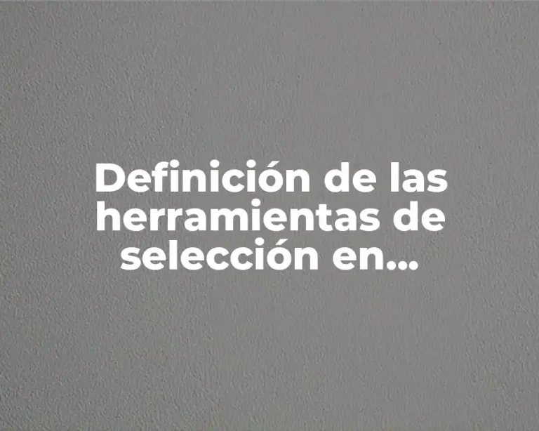 Definición de las herramientas de selección en informática