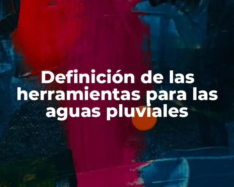 Definición de las herramientas para las aguas pluviales