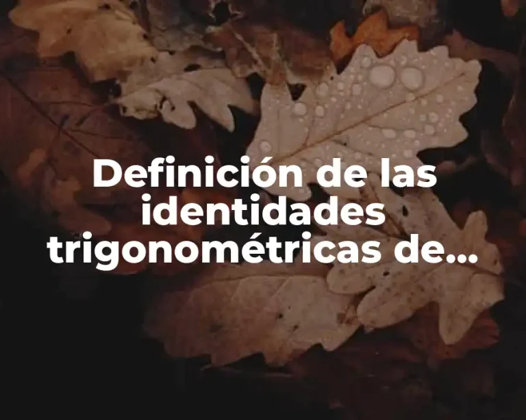 Definición de las identidades trigonométricas de ángulo doble