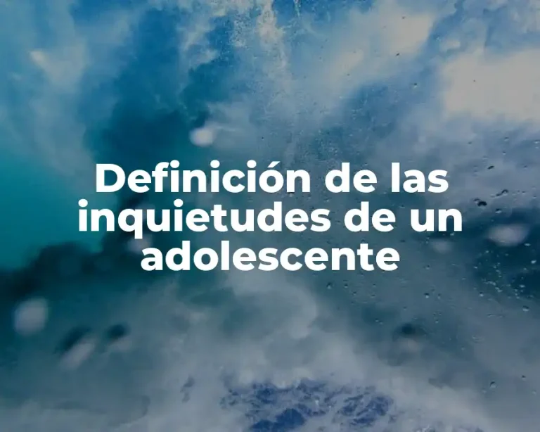 Definición de las inquietudes de un adolescente