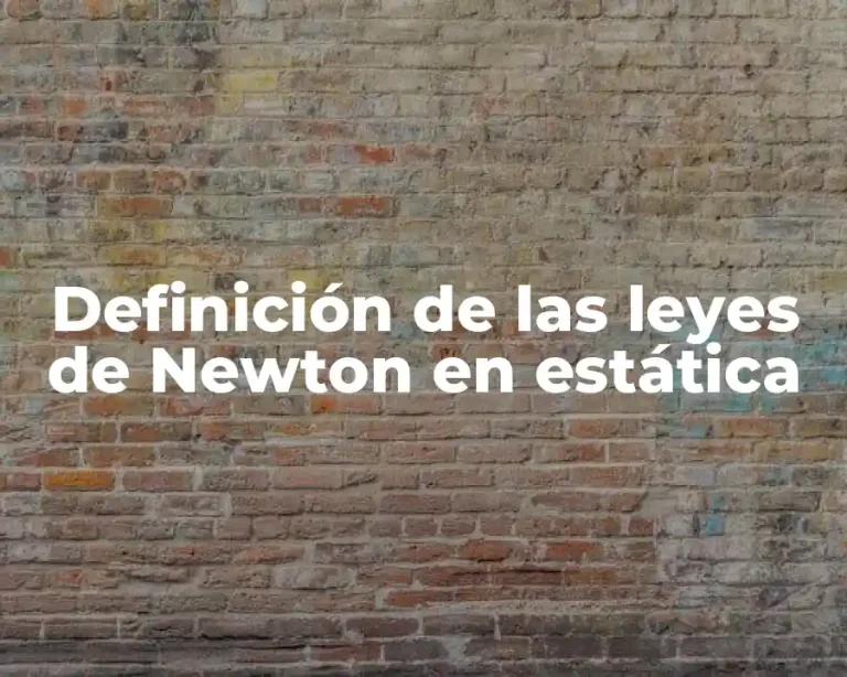 Definición de las leyes de Newton en estática