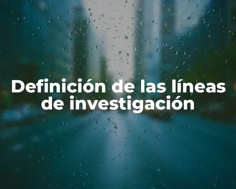 Definición de las líneas de investigación