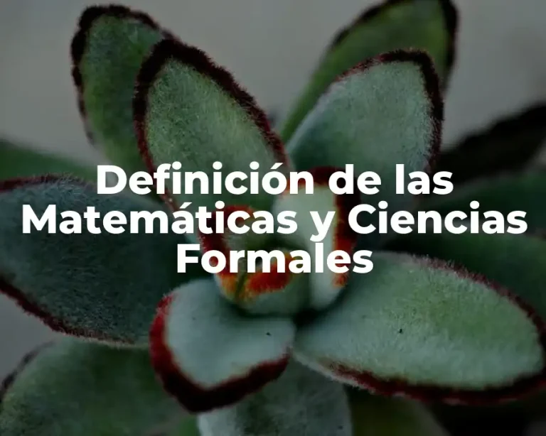 Definición de las Matemáticas y Ciencias Formales