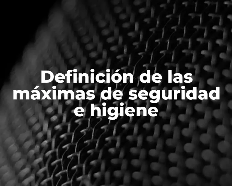 Definición de las máximas de seguridad e higiene