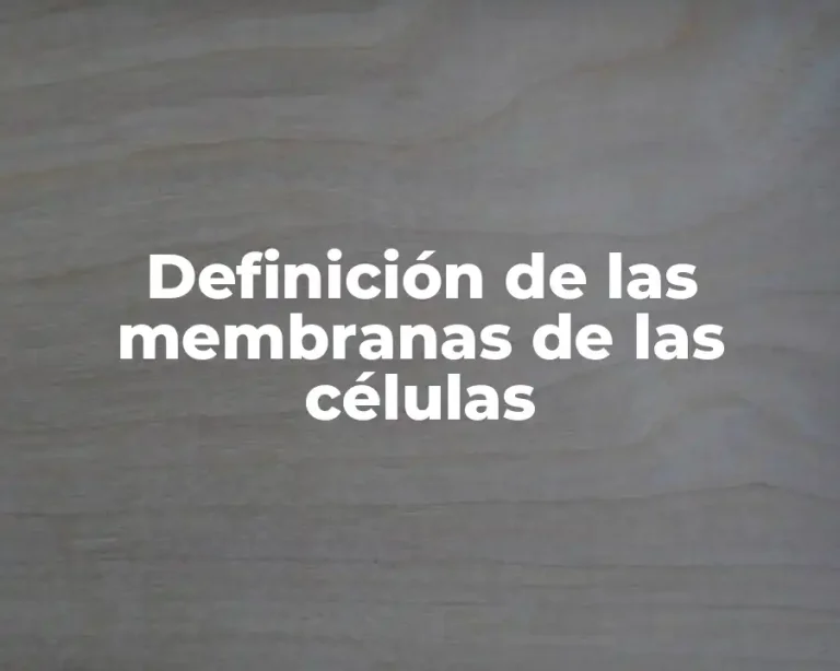 Definición de las membranas de las células
