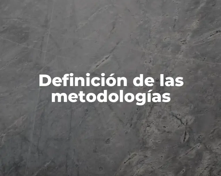 Definición de las metodologías