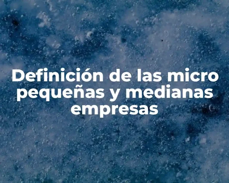 Definición de las micro pequeñas y medianas empresas