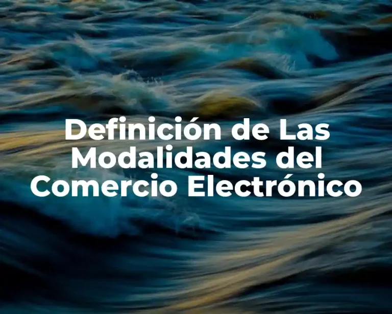 Definición de Las Modalidades del Comercio Electrónico
