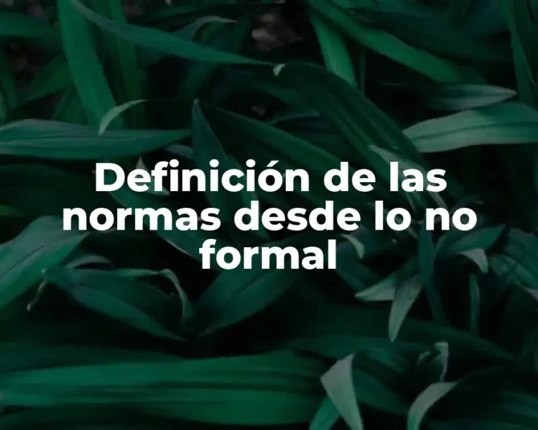 Definición de las normas desde lo no formal