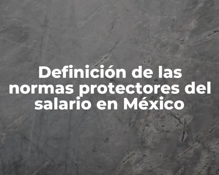 Definición de las normas protectores del salario en México