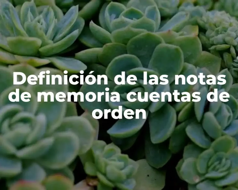 Definición de las notas de memoria cuentas de orden