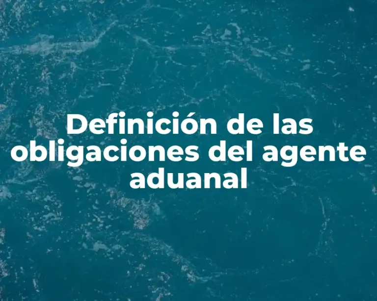 Definición de las obligaciones del agente aduanal