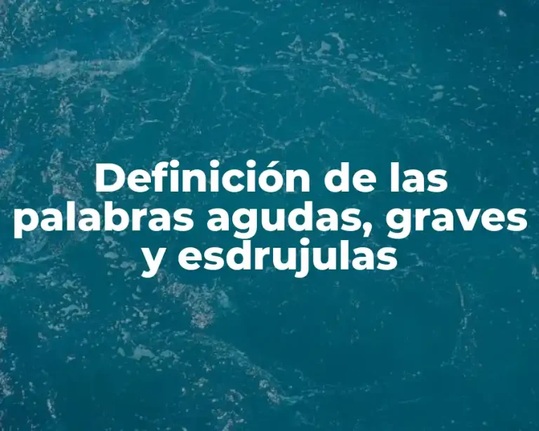 Definición de las palabras agudas, graves y esdrujulas