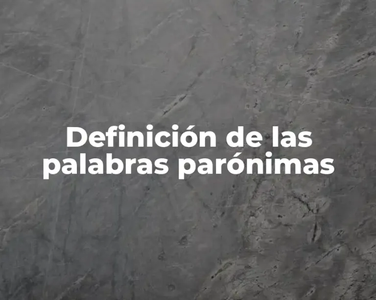 Definición de las palabras parónimas