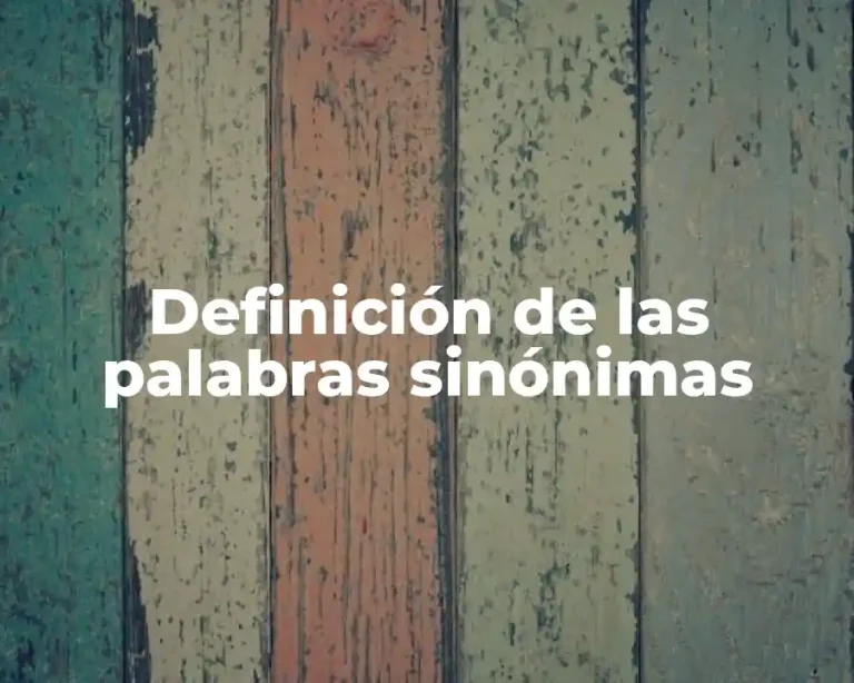 Definición de las palabras sinónimas