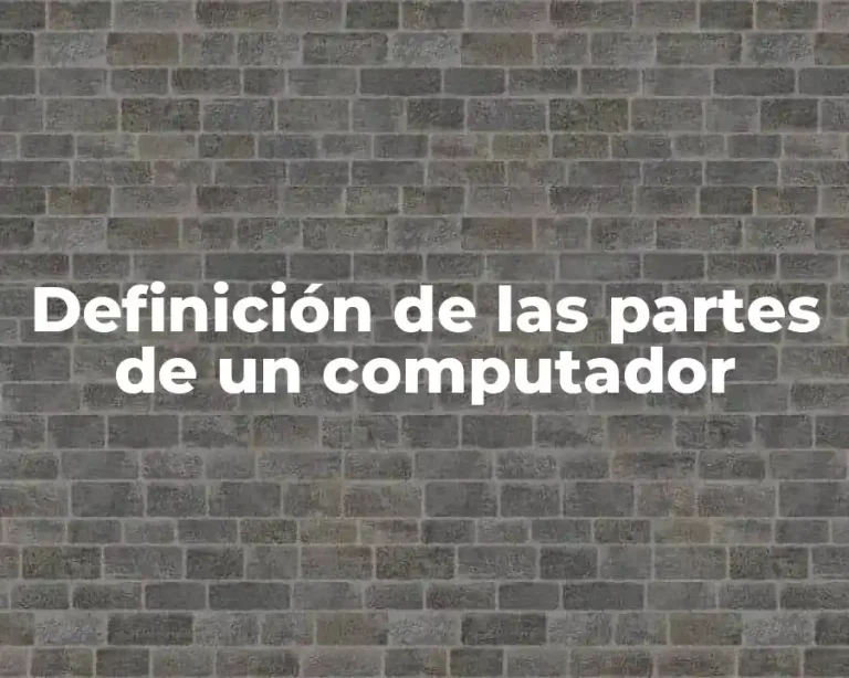 Definición de las partes de un computador